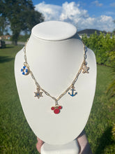 Load image into Gallery viewer, sailor mickey inspired charm necklace
